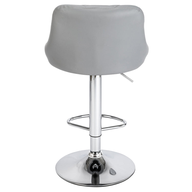 [UK Warehouse] 2 PCS Adjustable High Type with Disk No Armrest Rhombus Backrest Design Bar Stools(Grey)