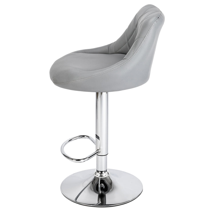 [UK Warehouse] 2 PCS Adjustable High Type with Disk No Armrest Rhombus Backrest Design Bar Stools(Grey)
