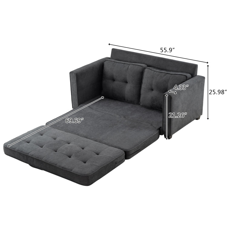 [US Warehouse] Simple Home Double Sofa Bed, Size: 141.99x54x59cm