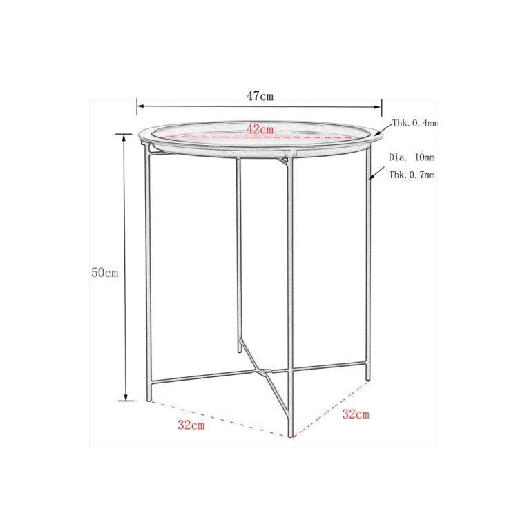 [US Warehouse] Folding Tray Metal Side Table, Size: 18.5x18.5x19.88 inch