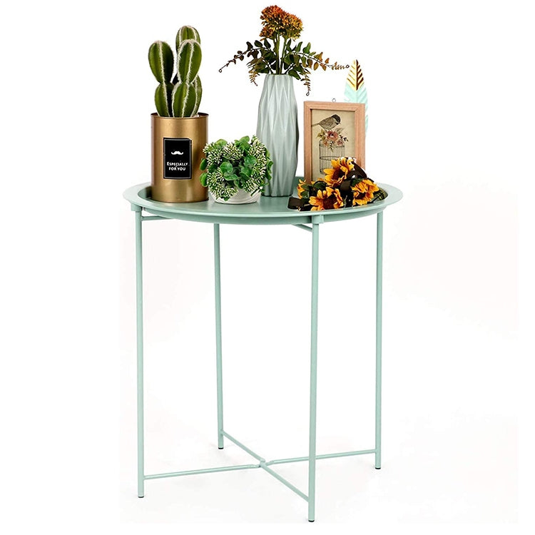 [US Warehouse] Folding Tray Metal Side Table, Size: 18.5x18.5x19.88 inch