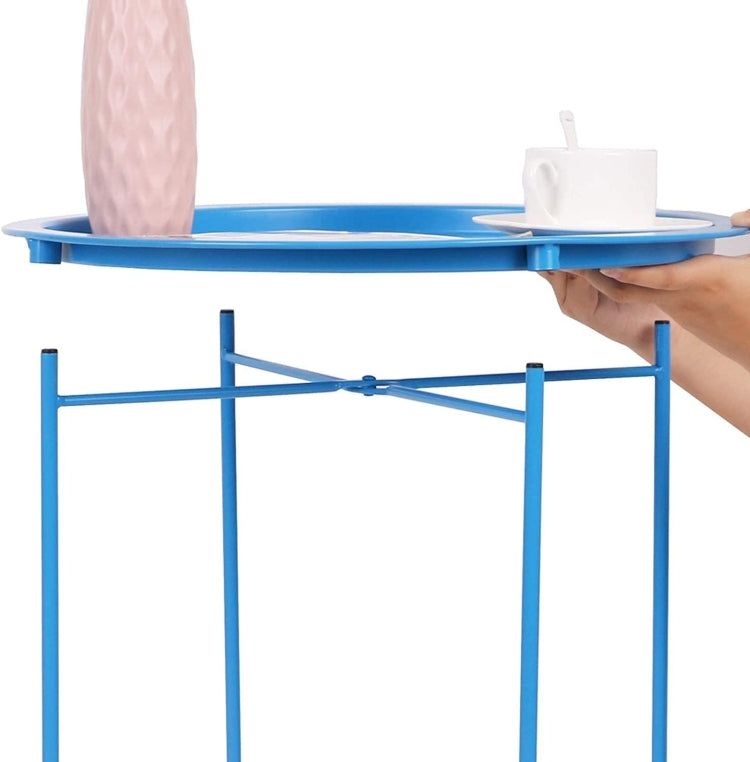 [US Warehouse] Folding Tray Metal Side Table, Size: 18.5x18.5x19.88 inch