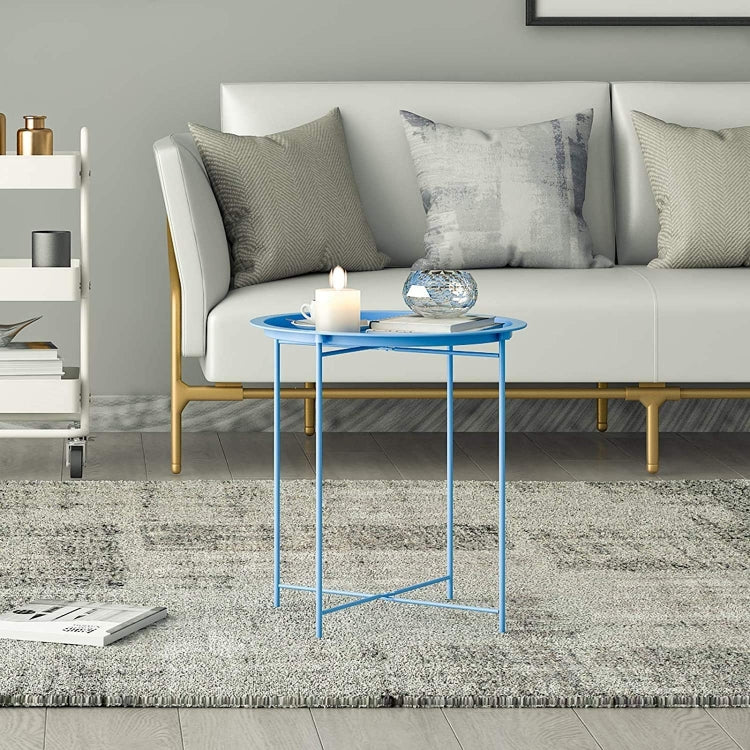 [US Warehouse] Folding Tray Metal Side Table, Size: 18.5x18.5x19.88 inch