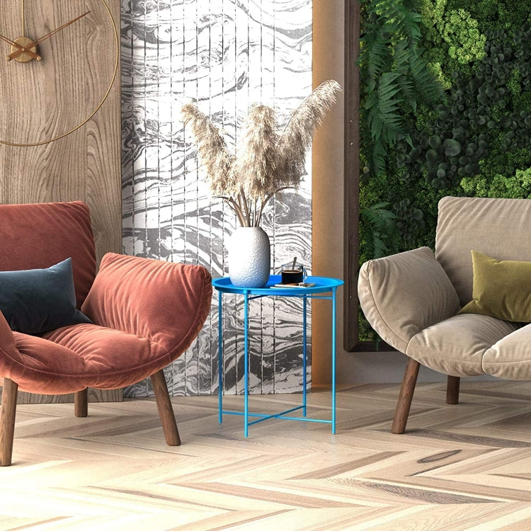 [US Warehouse] Folding Tray Metal Side Table, Size: 18.5x18.5x19.88 inch