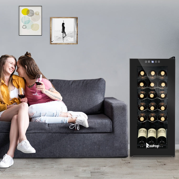 [US Warehouse] 115V 85W Transparent Glass Door Electronic Wine Cabinet with Display & Can Be Stored 18 Bottle