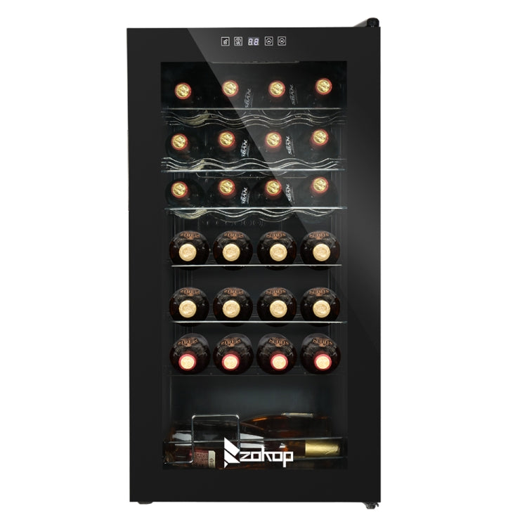 [US Warehouse] 115V 85W Transparent Glass Door Electronic Wine Cabinet with Display & Can Be Stored 28 Bottle