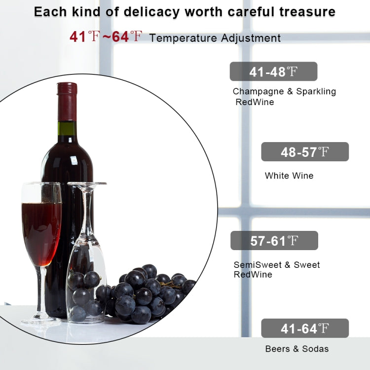 [US Warehouse] 115V 85W Transparent Glass Door Electronic Wine Cabinet with Display & Can Be Stored 28 Bottle