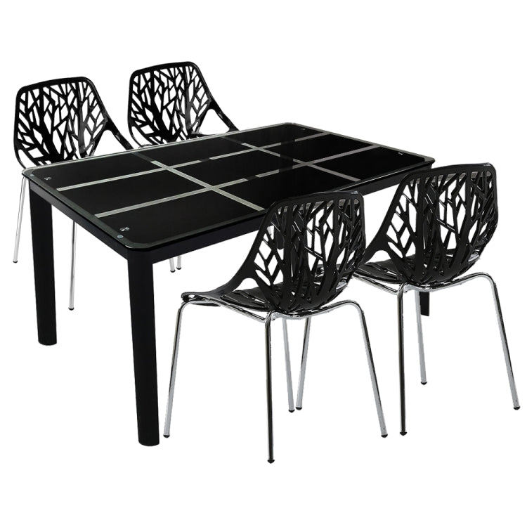 [US Warehouse] 4 PCS of Birds Nest Style Branch Pattern Backrest Lounge Chair, Size: 54 x 54 x 82cm(Black)