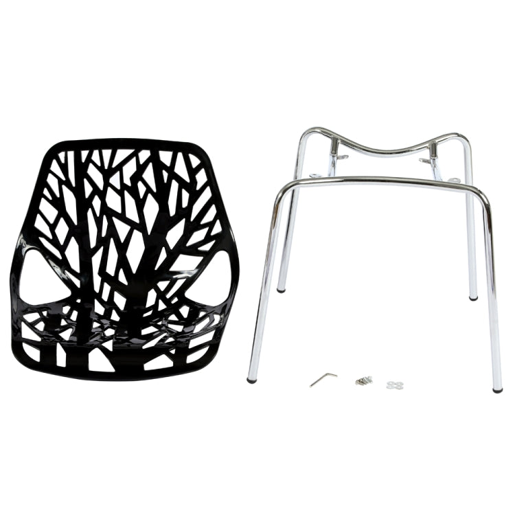 [US Warehouse] 4 PCS of Birds Nest Style Branch Pattern Backrest Lounge Chair, Size: 54 x 54 x 82cm(Black)