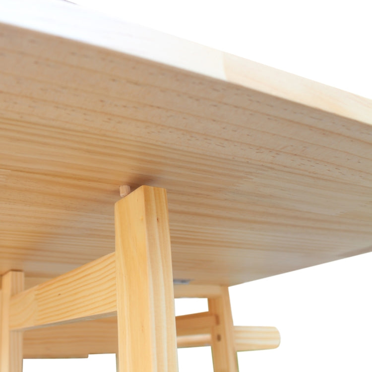 [US Warehouse] Foldable Square Solid Wood Dining Car With 2 Square Stools(Wood)