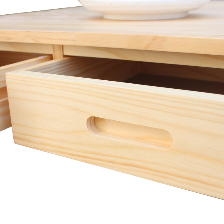 [US Warehouse] Foldable Square Solid Wood Dining Car With 2 Square Stools(Wood)