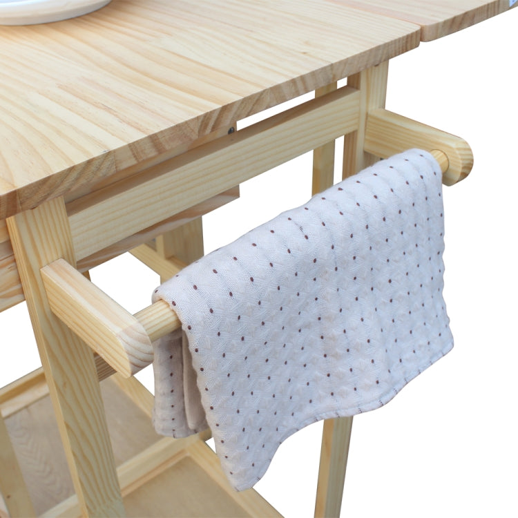 [US Warehouse] Foldable Square Solid Wood Dining Car With 2 Square Stools(Wood)