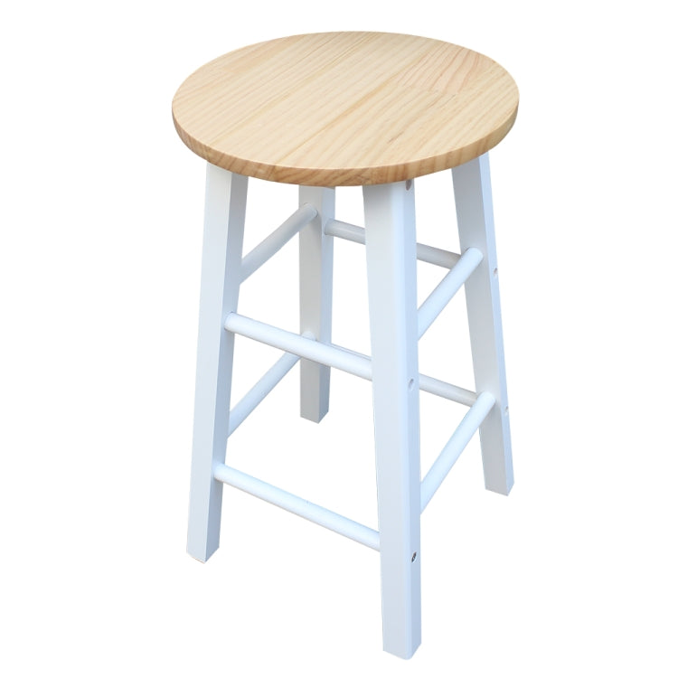 [US Warehouse] Foldable Semi-circular Solid Wood Dining Car with 2 Round Stools, Size: 81.5 x 39.5 x 83cm(White)