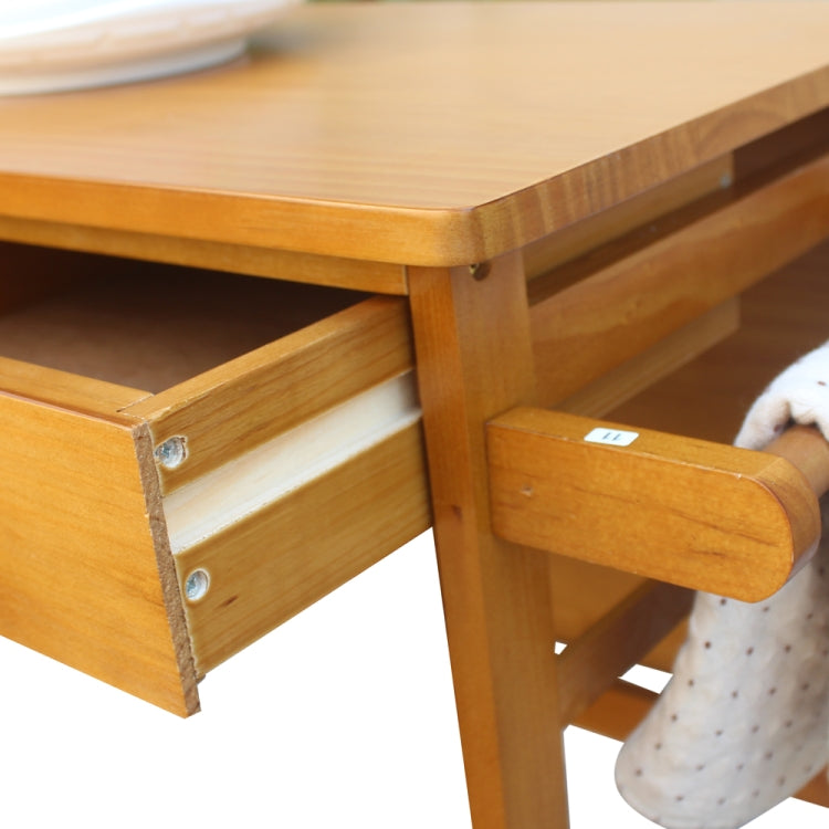 [US Warehouse] Foldable Square Solid Wood Dining Car with 2 Square Stools, Size: 81.5 x 39.5 x 83cm(Brown)