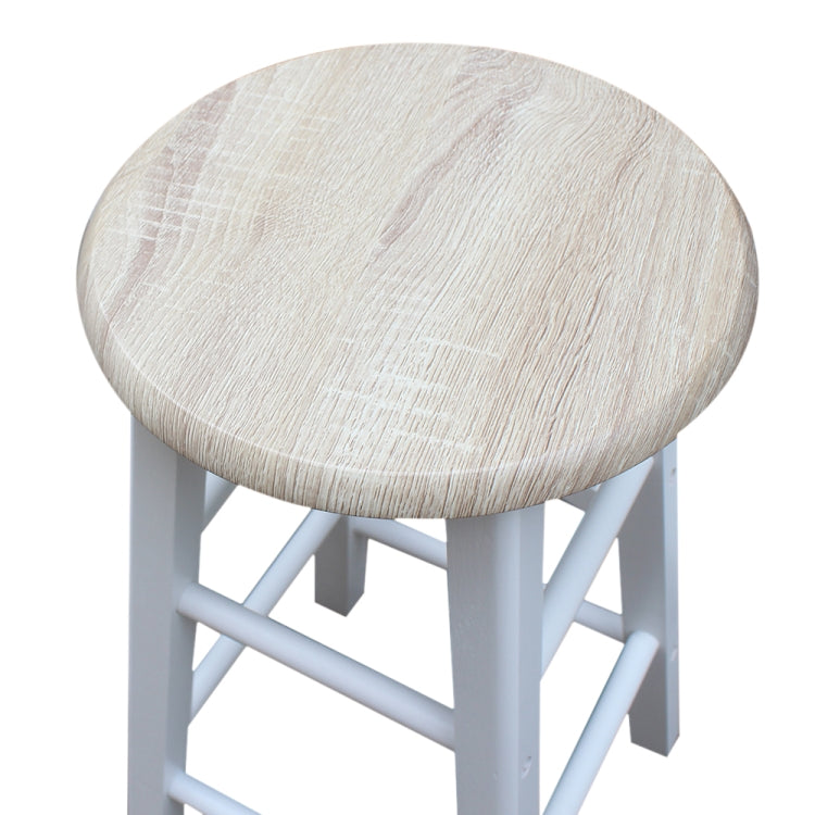[US Warehouse] Foldable Semicircular Wooden Handle Dining Cart with 2 Round Stools, Size: 81.5 x 39.5 x 83cm(White)
