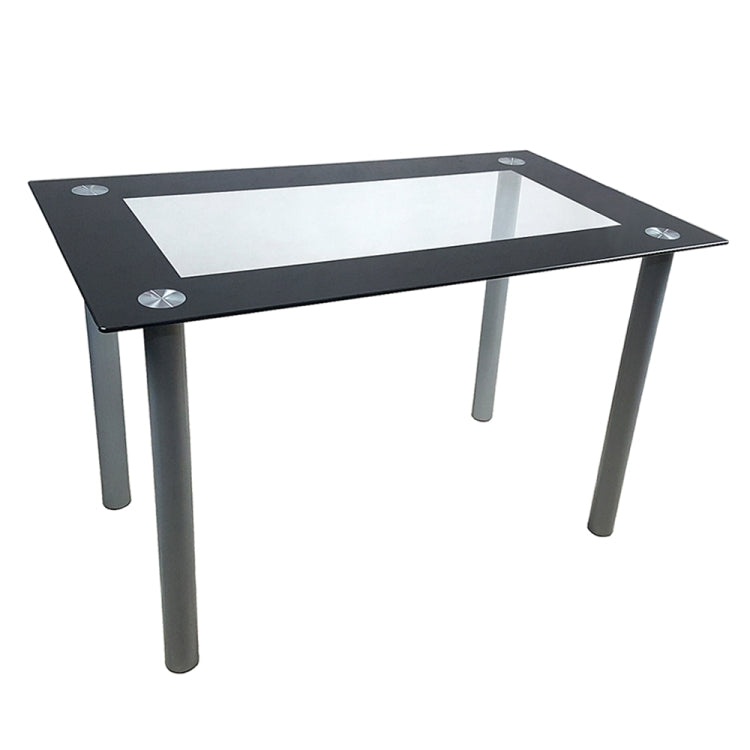 [US Warehouse] 110cm Dining Table Set Tempered Glass Dining Table with 4 PCS Chairs