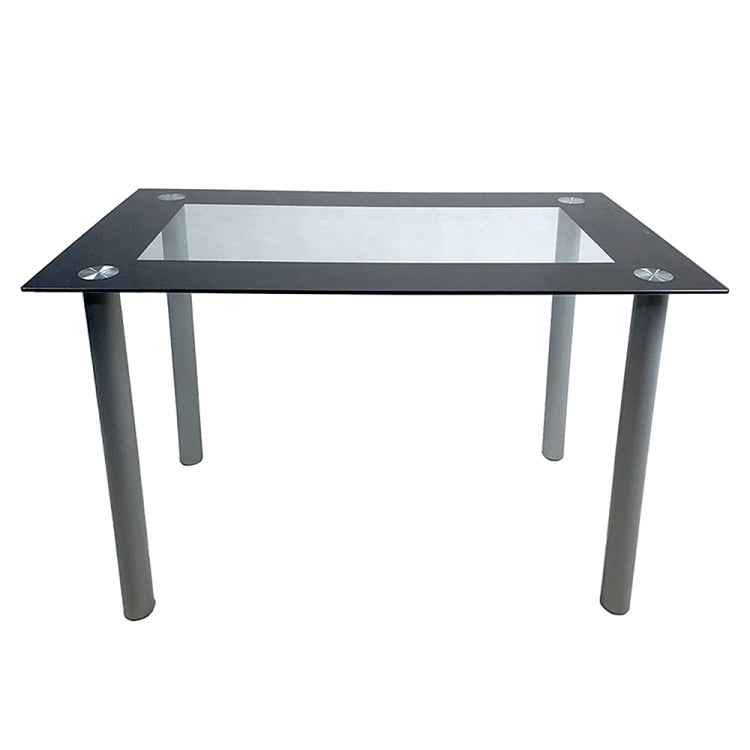 [US Warehouse] 110cm Dining Table Set Tempered Glass Dining Table with 4 PCS Chairs