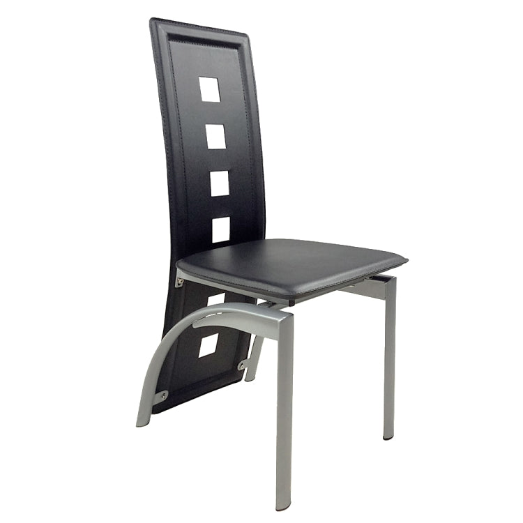 [US Warehouse] 110cm Dining Table Set Tempered Glass Dining Table with 4 PCS Chairs