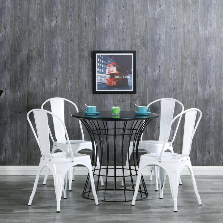 [US Warehouse] 4 PCS High-back Retro Industrial Style Iron Leather Chair