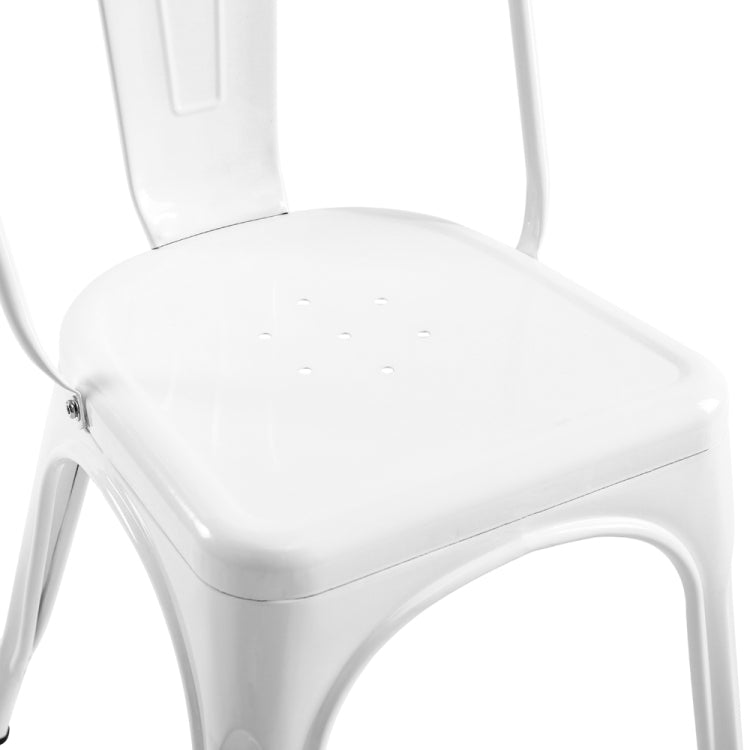 [US Warehouse] 4 PCS High-back Retro Industrial Style Iron Leather Chair