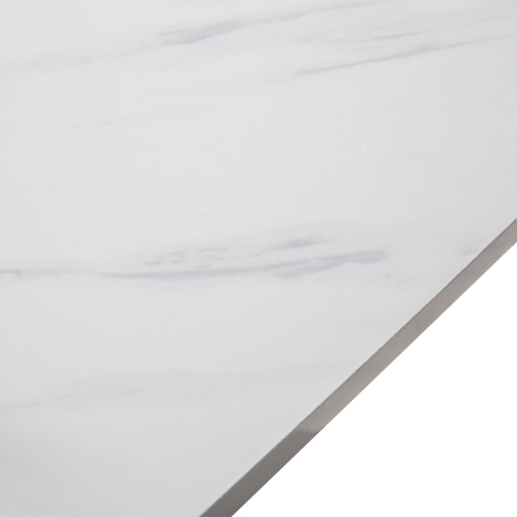 [US Warehouse] Marble Series Curved Round Dining Table, Size: 120 x 74 x 76cm(White)