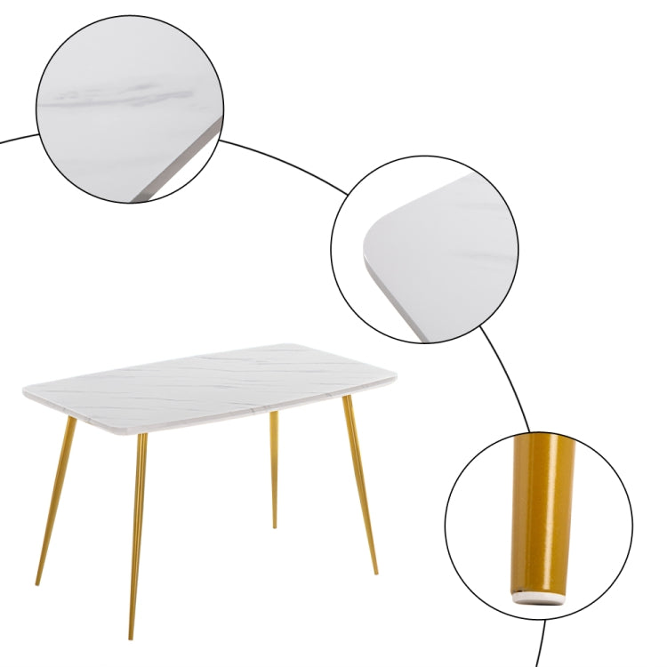 [US Warehouse] Marble Series Curved Round Dining Table, Size: 120 x 74 x 76cm(White)
