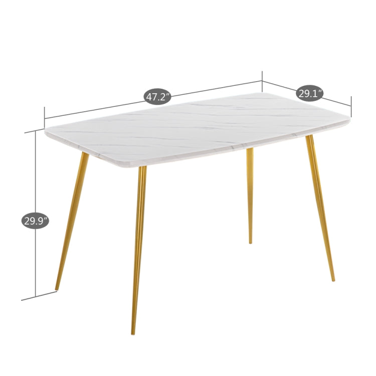 [US Warehouse] Marble Series Curved Round Dining Table, Size: 120 x 74 x 76cm(White)