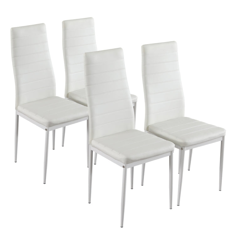 [US Warehouse] Simple Glass Table Top + 4 PCS High-back Horizontal Dining Chairs , Size: 120 x 70 x 75cm