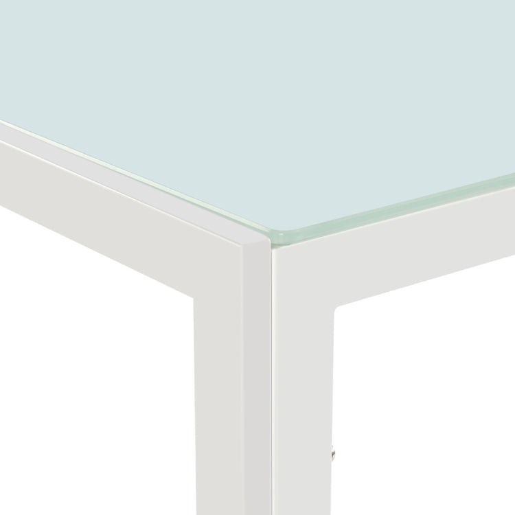 [US Warehouse] Simple Glass Table Top + 4 PCS High-back Horizontal Dining Chairs , Size: 120 x 70 x 75cm