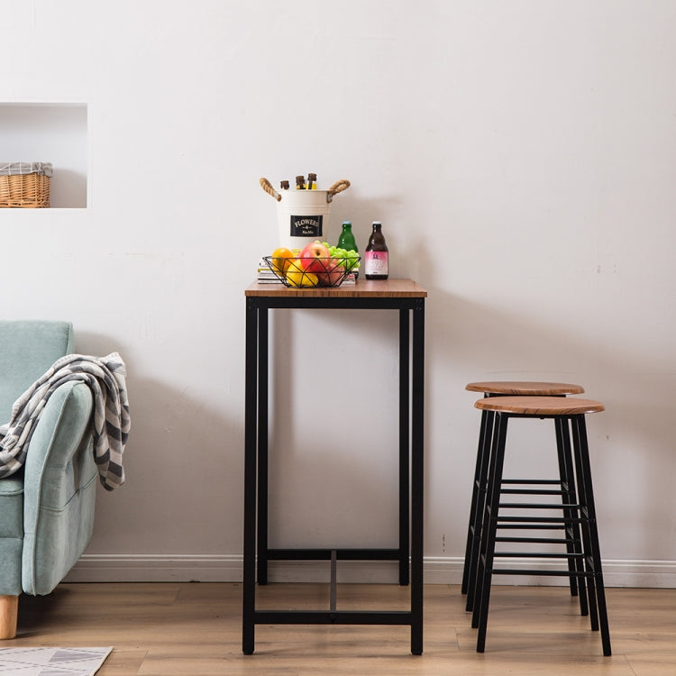 [US Warehouse] One Table And Two Stools PVC Wood Grain Simple Bar Table + Round Bar Stool, Table Size: 107x47x92cm(Light Brown)