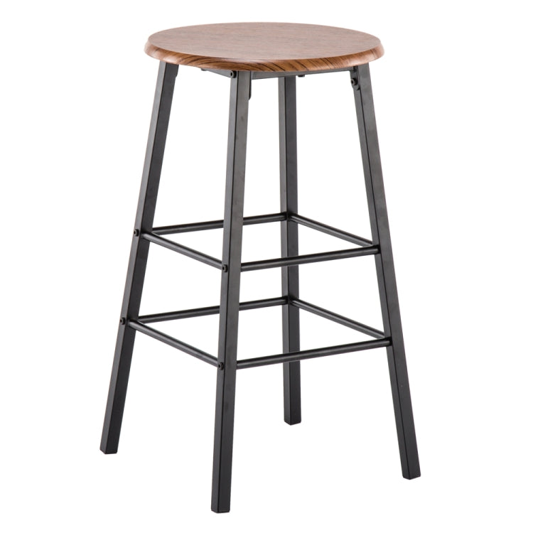 [US Warehouse] One Table And Two Stools PVC Wood Grain Simple Bar Table + Round Bar Stool, Table Size: 107x47x92cm(Light Brown)