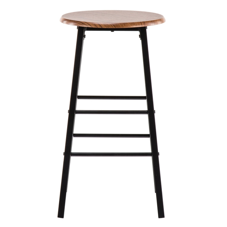 [US Warehouse] One Table And Two Stools PVC Wood Grain Simple Bar Table + Round Bar Stool, Table Size: 107x47x92cm(Light Brown)