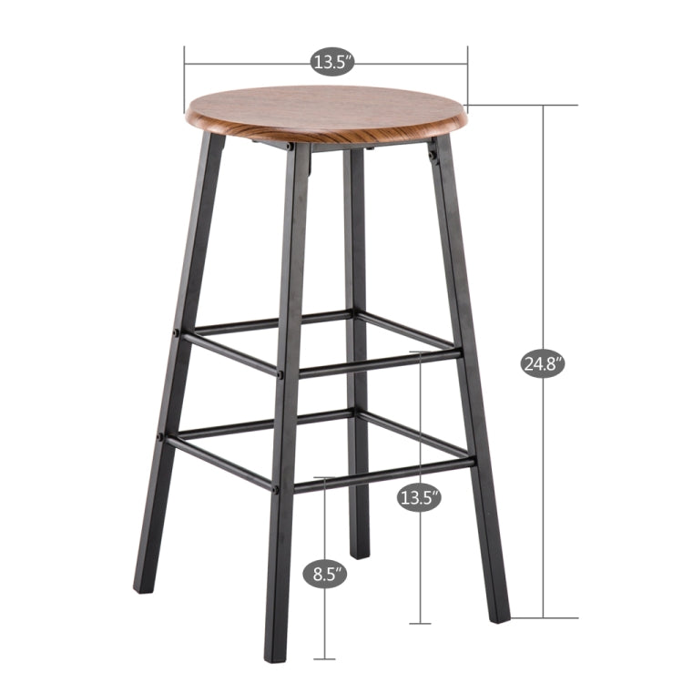 [US Warehouse] One Table And Two Stools PVC Wood Grain Simple Bar Table + Round Bar Stool, Table Size: 107x47x92cm(Light Brown)