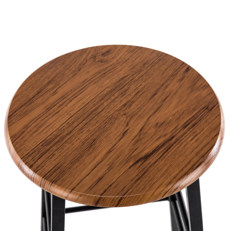 [US Warehouse] One Table And Two Stools PVC Wood Grain Simple Bar Table + Round Bar Stool, Table Size: 107x47x92cm(Light Brown)