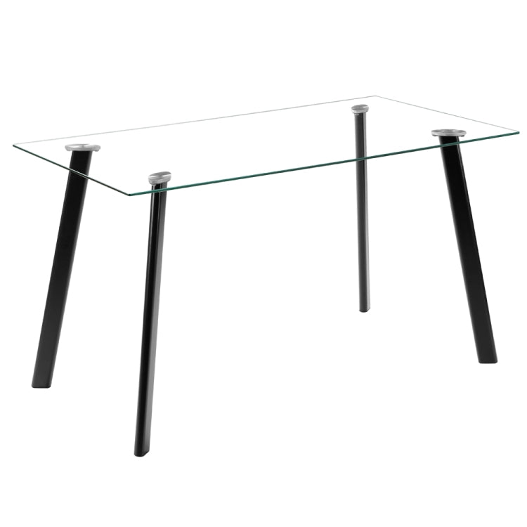 [US Warehouse] DA130 Simple Metal Tempered Glass Dining Table And Chair Set(Black)