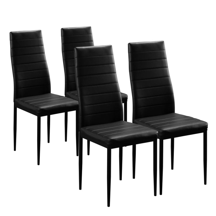 [US Warehouse] DA130 Simple Metal Tempered Glass Dining Table And Chair Set(Black)