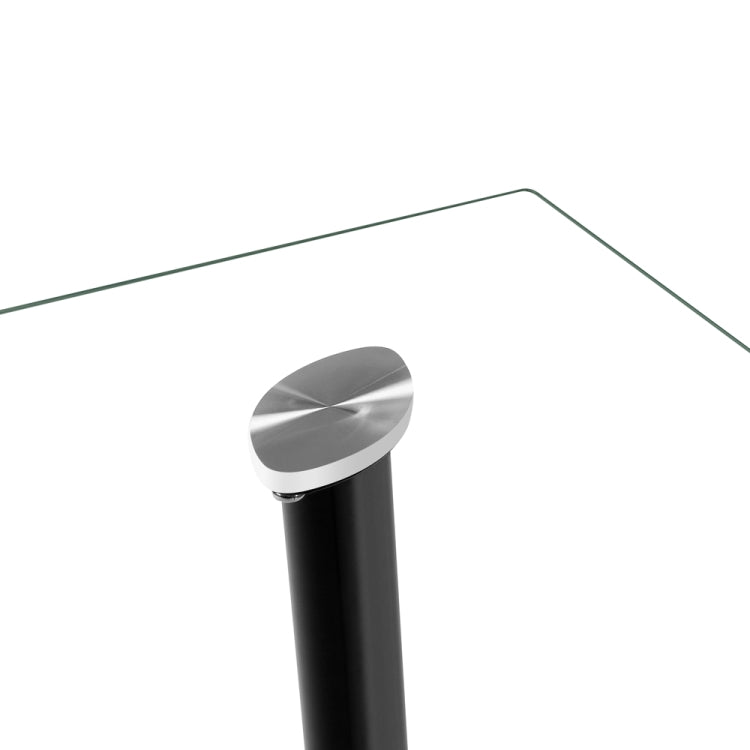 [US Warehouse] DA130 Simple Metal Tempered Glass Dining Table And Chair Set(Black)