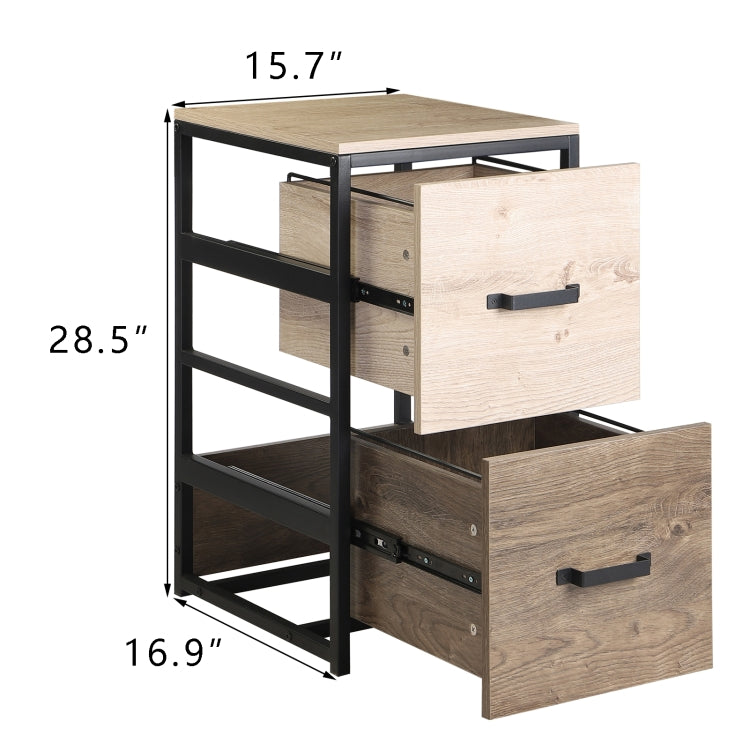 [US Warehouse] Vertical Office Filing Cabinet with 2 Drawers, Size: 15.7x16.9x28.5 inch