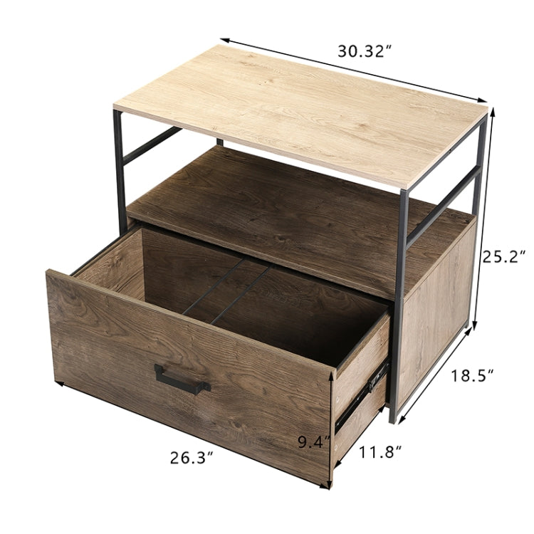 [US Warehouse] Horizontal Office Filing Cabinet with Drawers, Size: 30.32x18.5x25.2 inch