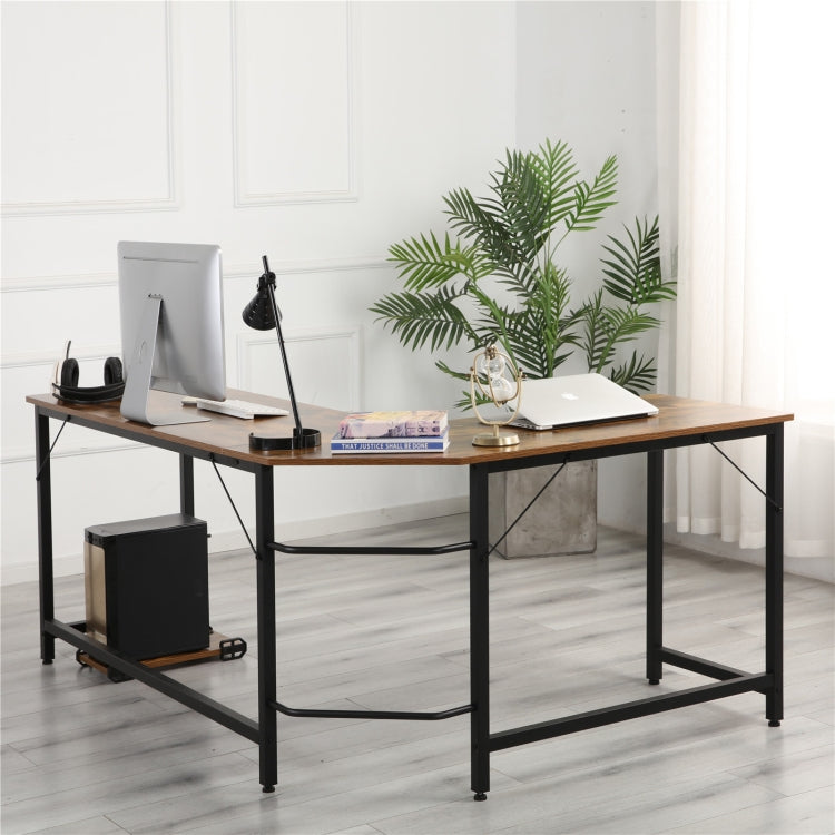 [US Warehouse] Home Office Metal Frame Wooden Table