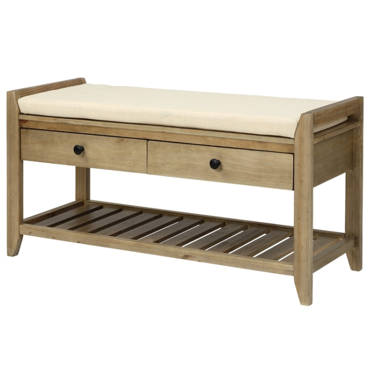 [US Warehouse] Home Multifunctional Shoes Racks with Seat & Drawer, Size: 39x14x19.8 inch (Gray)