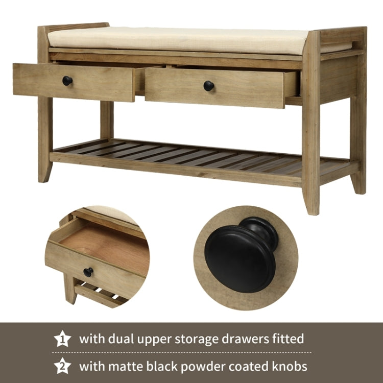 [US Warehouse] Home Multifunctional Shoes Racks with Seat & Drawer, Size: 39x14x19.8 inch (Gray)