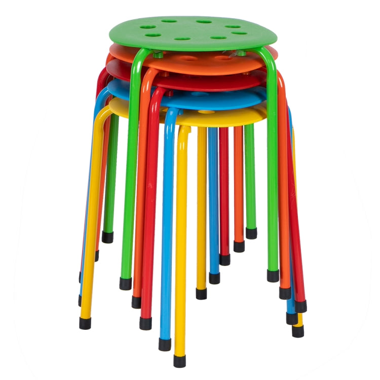 [US Warehouse] 5 PCS Stackable Round Stool In Five Colors