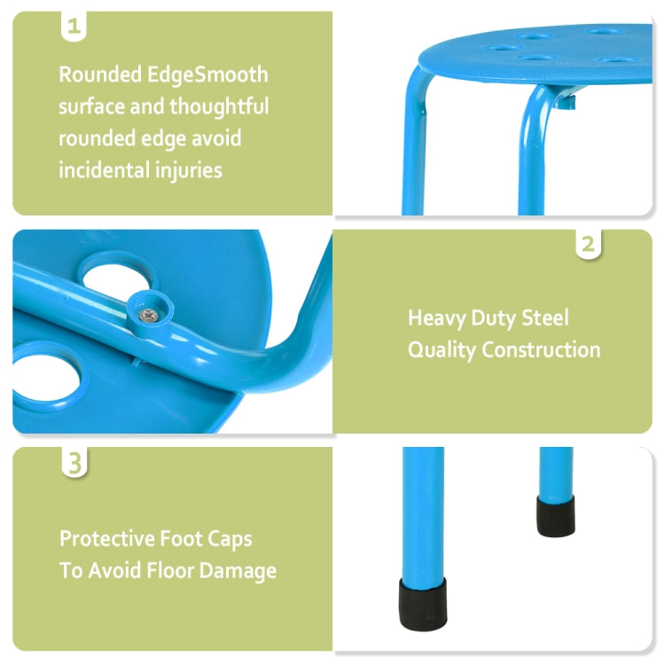 [US Warehouse] 5 PCS Stackable Round Stool In Five Colors