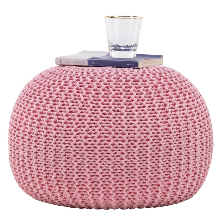 [US Warehouse] Hand-woven Sofa Footstoo Futon, Size: 50x50x35cm (Pink)