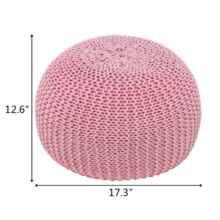 [US Warehouse] Hand-woven Sofa Footstoo Futon, Size: 50x50x35cm (Pink)