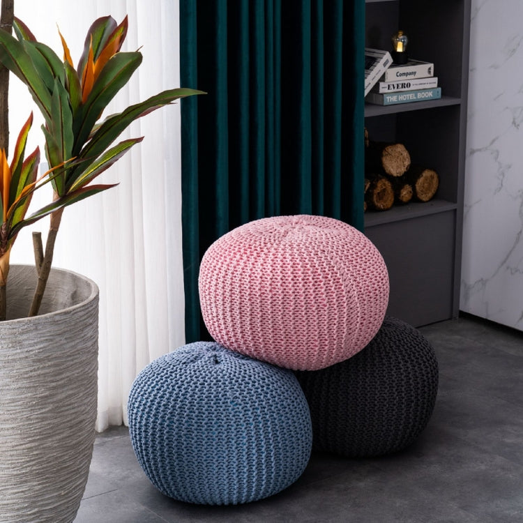 [US Warehouse] Hand-woven Sofa Footstoo Futon, Size: 50x50x35cm (Pink)