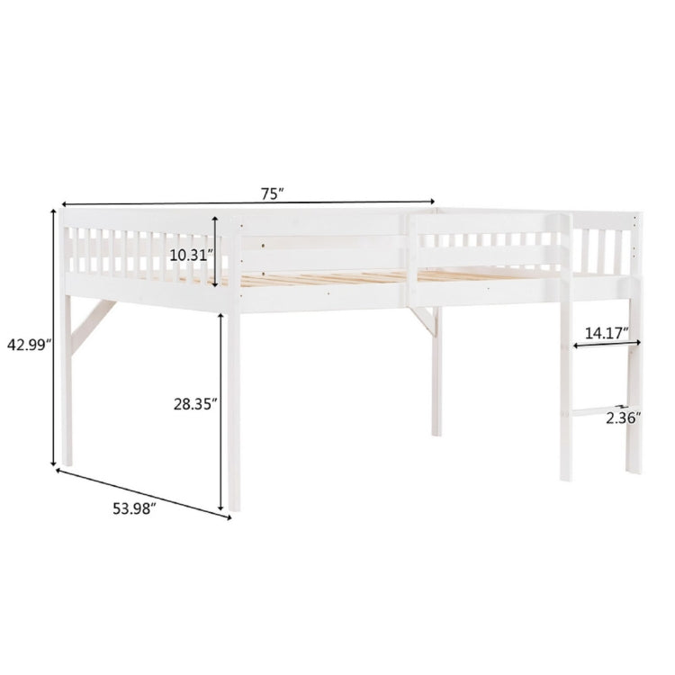 [US Warehouse] Children Pine Elevated Bed Vertical Version Straight Bedside, Size: 196.3x143.5x109cm