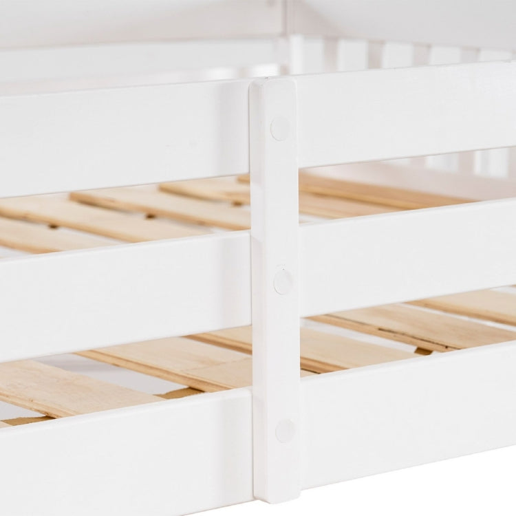 [US Warehouse] Children Pine Elevated Bed Vertical Version Straight Bedside, Size: 196.5x105.5x109cm
