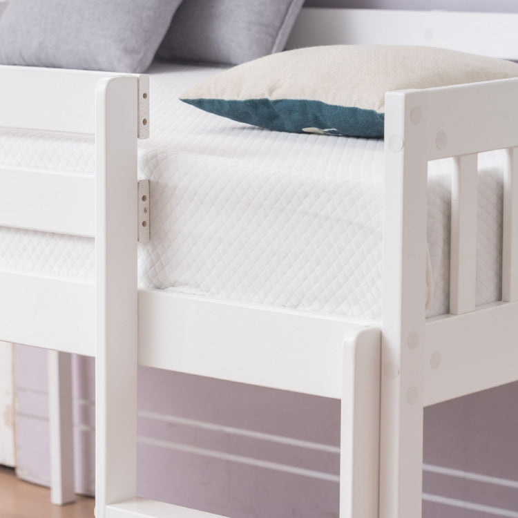 [US Warehouse] Children Pine Elevated Bed Vertical Version Straight Bedside, Size: 196.5x105.5x109cm